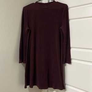 ‼️FINAL SALE‼️ Old Navy Petite L Fall Winter Long Loose Sleeve Dress Dark Red